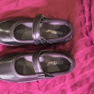 Orthofeet Women's Black Mary Jane Flats